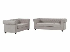 Sofás 3 plazas y 2 plazas en tejido CHESTERFIELD^Vente-unique Outlet