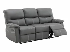 Vente-unique Conjunto Sofás|Sofás 3+2 relax: manual de piel sintética pespuntes blancos CANBY