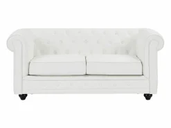 Vente-unique Sofás de 3 plazas, 2 plazas y sillón en imitación cuero CHESTERFIELD Blanco Online