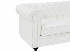 Vente-unique Sofás de 3 plazas, 2 plazas y sillón en imitación cuero CHESTERFIELD Blanco Online