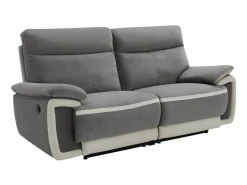 Sofás de 3 plazas y 2 plazas relax eléctrico de terciopelo con bandas crudo METTI^Vente-unique Clearance