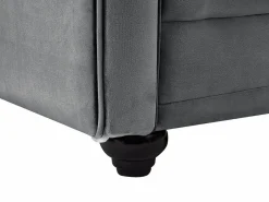 Vente-unique Sofás de 3 plazas y 2 plazas de terciopelo CHESTERFIELD Gris antracita Clearance