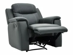 Vente-unique Sofás relax 3+1 plazas de piel en color gris EVASION Gris antracita