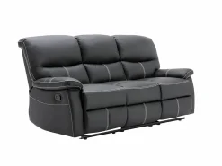 Vente-unique Sofás y sillón relax de piel sintética negra CANBY Negro