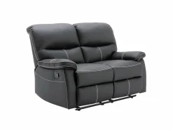 Vente-unique Sofás y sillón relax de piel sintética negra CANBY Negro