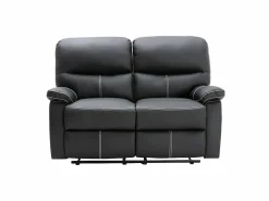 Vente-unique Sofás y sillón relax de piel sintética negra CANBY Negro