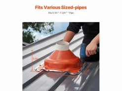 Cañería|Soleras de Techo SucceBuy Lote de 2 de Metal para Tubos de 16cm a 30cm, Solera de Tubo de Techado Flexible de Silicona, para Chimeneas, Respiraderos