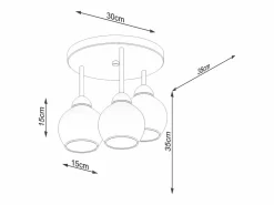 Sollux Alino Lámpara de techo semiempotrable multi brazos negra^Sollux Lighting Best