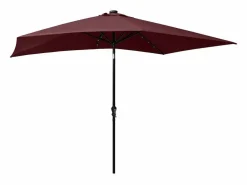 Clicnbuy Sombrilla con LED y poste de acero burdeos 2x3 m Rojo Best