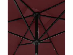 Clicnbuy Sombrilla con LED y poste de acero burdeos 2x3 m Rojo Best