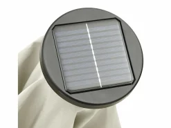 Clicnbuy Sombrilla con luces LED aluminio color arena 200x211 cm Gris