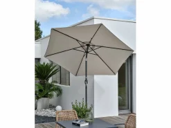 Dcb Garden Sombrilla con manivela en aluminio y lona Gris antracita New
