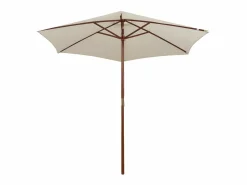 Sombrilla con palo de madera blanco crema 270x270 cm ES358175