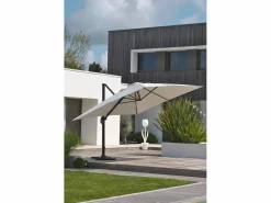 Sombrilla con pie excéntrico de acero y lona^Dcb Garden Discount