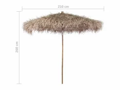 Sombrilla de bambú con tejado de hojas de plátano 210 cm ES594312 Sale