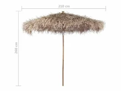 Clicnbuy Sombrilla de bambú con tejado de hojas de plátano 210 cm Marru00f3n Hot
