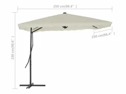 Sombrilla de jardín con palo de acero 250x250 cm arena^Clicnbuy Hot