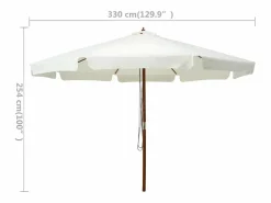 Sombrilla de jardín con palo de madera arena 330 cm^Clicnbuy Sale