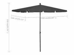 Clicnbuy Sombrilla de jardín con palo 210x140 cm Gris antracita Sale