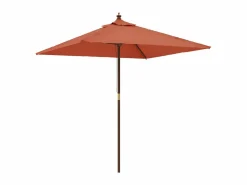 Sombrilla de jardín con poste de madera terracota 198x198x231cm ES492845 New