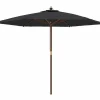 Sombrilla|Sombrilla de jardín con poste de madera negro 299x240 cm ES887886