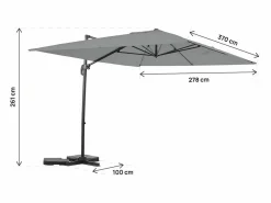 Habitat et jardin Sombrilla de jardín de aluminio voladiza "Sky 4" - 3 x 4 m - - Con funda Gris Online