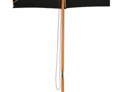 Sombrilla de madera, 300 cm, robusta y elegante, bambú, color negro, (300x300x250 cm)^ Sale