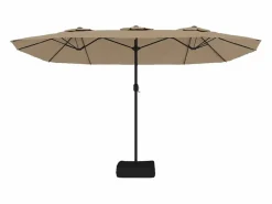 Sombrilla doble gris taupe 449x245 cm ES129460^ Outlet