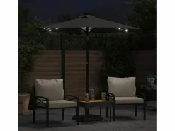 Sombrilla jardín con LEDs poste acero antracita 225x225x212 cm ES921021^ Online