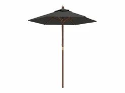 Sombrilla jardín con poste de madera gris antracita 196x231 cm ES836310 Hot