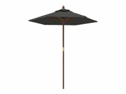 Clicnbuy Sombrilla jardín con poste de madera 196x231 cm Gris antracita Online