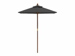 Clicnbuy Sombrilla jardín con poste de madera 196x231 cm Gris antracita Online