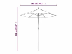 Clicnbuy Sombrilla jardín con poste de madera 196x231 cm Gris antracita Online
