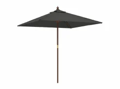 Sombrilla|Sombrilla jardín poste de madera gris antracita 198x198x231 cm ES810989
