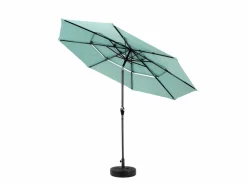 Sombrilla rectangular de exterior de doble cara con manivela, estructura de acero, verde claro (4,5x4,5x3m) Negro New