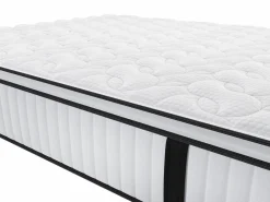Ysmée Hôtel Somier + colchón de muelles ensacados DELICE - 140x190 cm Blanco New