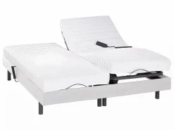 Ysmée Somier articulado eléctrico 2x78 terminales - 2 x 90 x 200 cm - gris - NALU de DREAMEA Blanco Discount