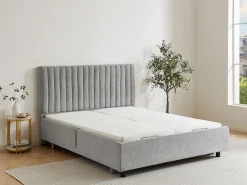 Ysmée Somier articulado eléctrico 2x65 terminales - 2 x 80 x 200 cm - - NALU de DREAMEA Gris Discount