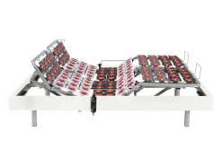 Ysmée Somier articulado eléctrico 2x65 terminales - 2 x 80 x 200 cm - beige - PITUS de YSMÉE Blanco Outlet