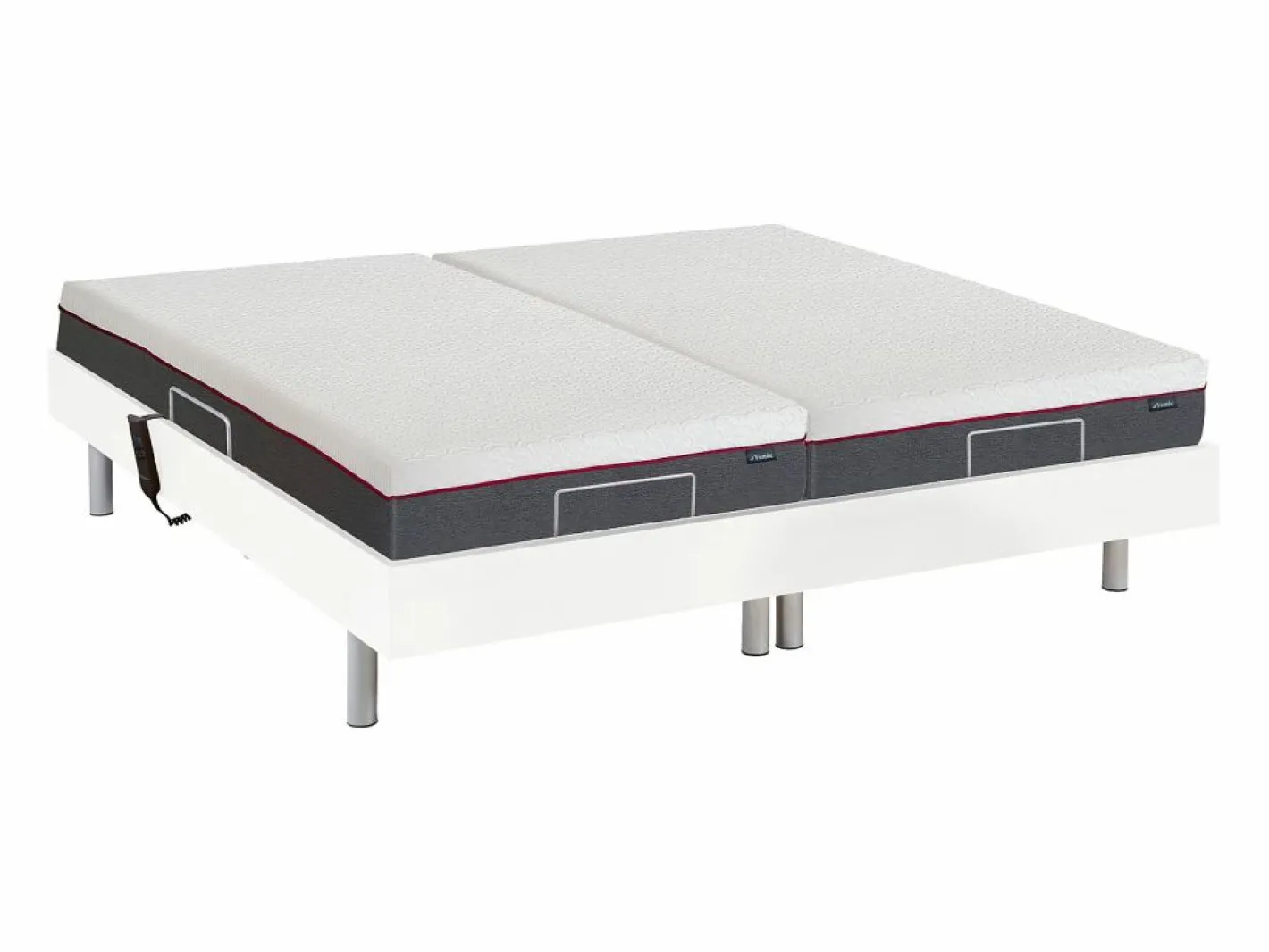 Somier articulado eléctrico 2x48 terminales - 2 x 70 x 190 cm - beige - PITUS de YSMÉE^Ysmée Sale