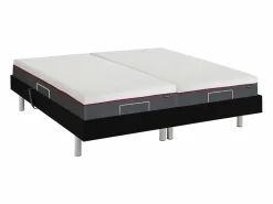 Ysmée Somier articulado eléctrico 2x78 terminales - 2 x 90 x 200 cm - gris - NALU de YSMÉE Negro Best