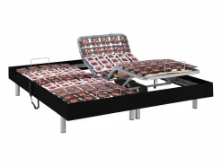 Ysmée Somier articulado eléctrico 2x48 terminales - 2 x 70 x 190 cm - gris - NALU de YSMÉE Negro Clearance