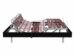 Ysmée Somier articulado eléctrico 2x48 terminales - 2 x 70 x 190 cm - gris - NALU de YSMÉE Negro Clearance
