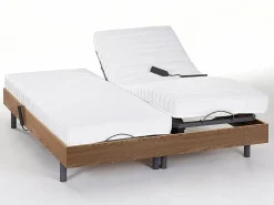 Somier articulado eléctrico 2x78 terminales - 2 x 90 x 200 cm - beige - NALU de DREAMEA^Ysmée Online