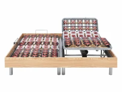 Ysmée Somier articulado eléctrico 2x65 terminales - 2 x 80 x 200 cm - gris - PITUS de YSMÉE Color natural claro Outlet