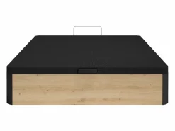 Ysmée Somier canapé 140 x 200 cm - Natural claro y negro - NAMOSI de YSMÉE Negro / Color natural claro Outlet
