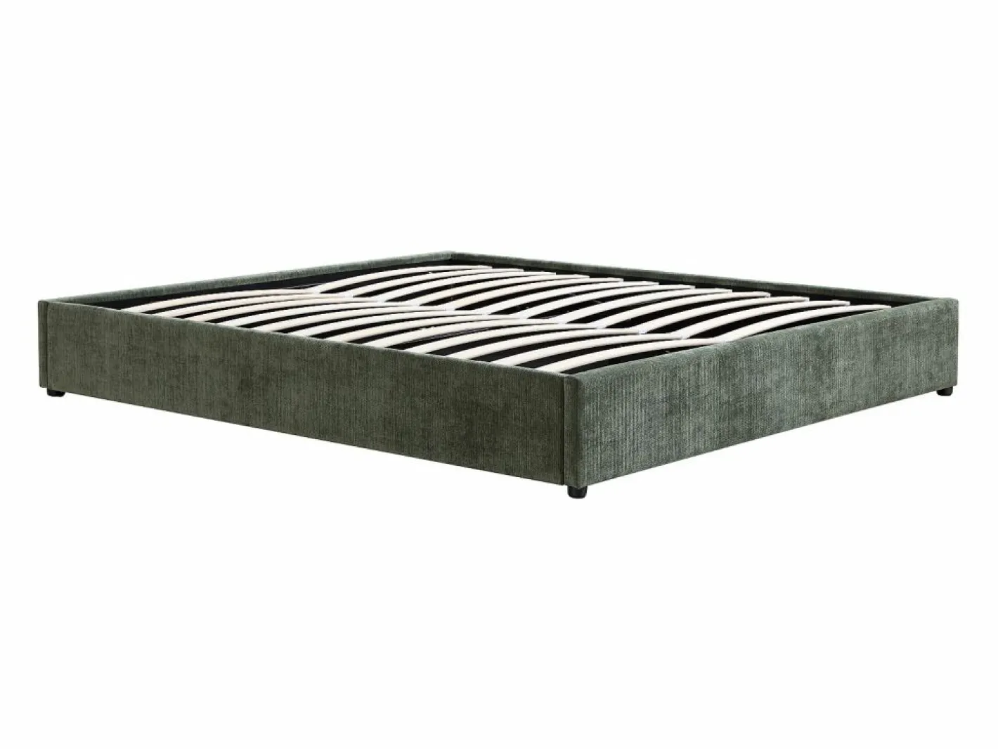 Ysmée Somier con arcón 140 x 190 cm en tela texturizada - FIRMEO de YSMÉE Verde Hot