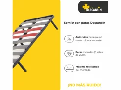 Somier Relax|Somier con Patas Descansin | 100x200 cm | Materiales Resistentes | Silencioso | Gran Transpirabilidad