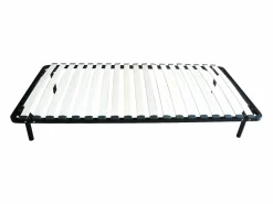 Ysmée Somier de laminas con 4 patas 90 x 190 cm - 19 laminas Negro Hot