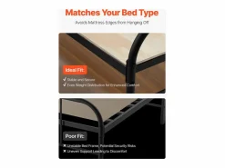 Base De Cama De Láminas|Somier de listones SucceBuy Plegable Tamaño Completo, Colchón Superior de Madera para el Soporte bajo los Colchones, Listo para Usar, 8 Piezas, de Madera Natural